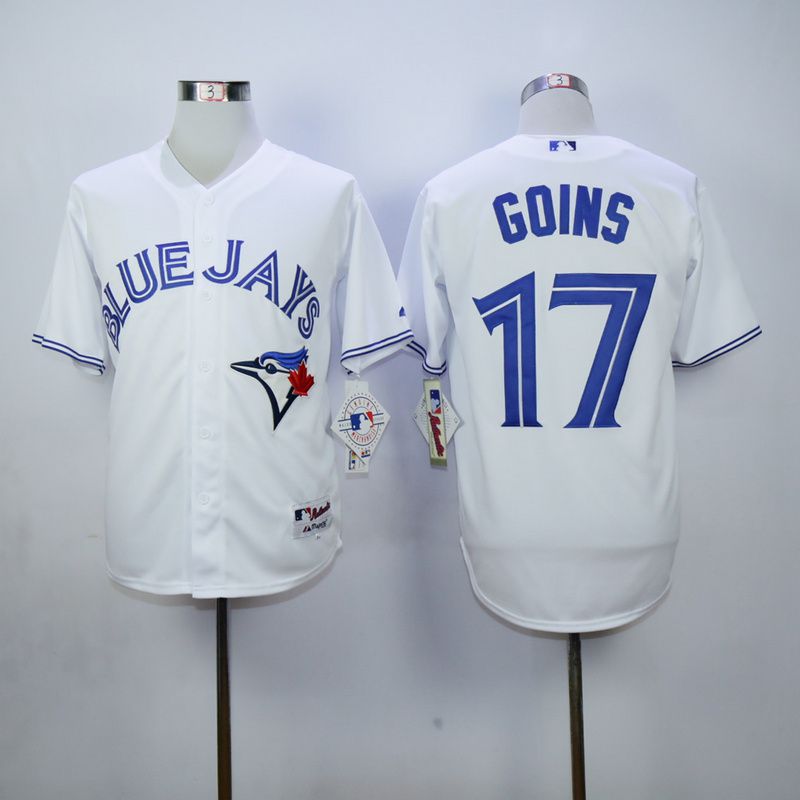 Men Toronto Blue Jays 17 Goins White MLB Jerseys